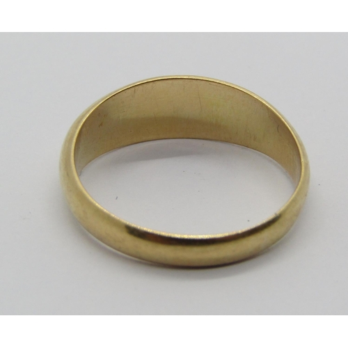 1236 - Antique 18ct pearl gypsy ring, size N/O, 3.3g (af)