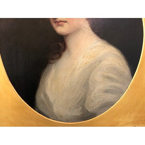 37 - George Romney (1734-1802) - 'Portrait of Lady Charlotte Thynne', oil on canvas, 49.5 x 60.5 cm, oval... 