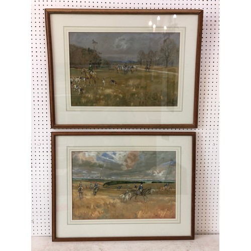 78 - Michael Lyne (1912-1989) Two Original Gouache Paintings of The Beaufort Hunt to Include: 'Beaufort a... 