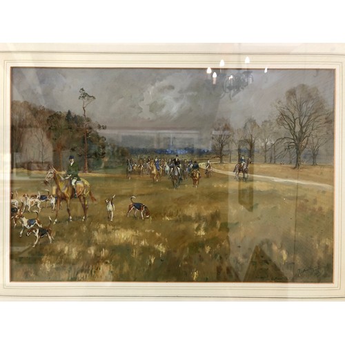 78 - Michael Lyne (1912-1989) Two Original Gouache Paintings of The Beaufort Hunt to Include: 'Beaufort a... 