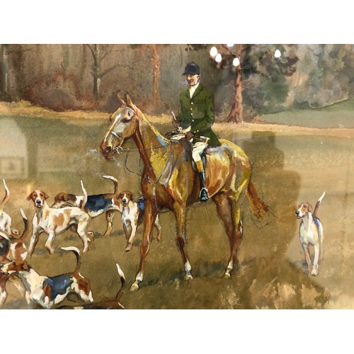 78 - Michael Lyne (1912-1989) Two Original Gouache Paintings of The Beaufort Hunt to Include: 'Beaufort a... 