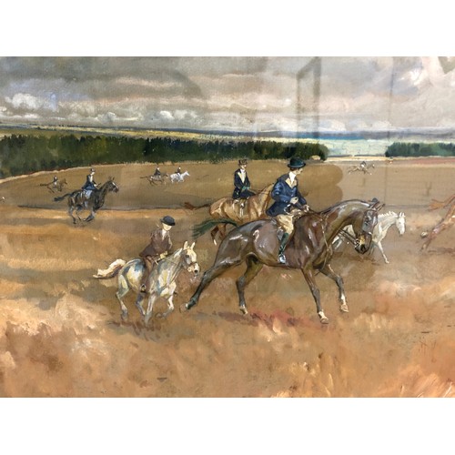 78 - Michael Lyne (1912-1989) Two Original Gouache Paintings of The Beaufort Hunt to Include: 'Beaufort a... 