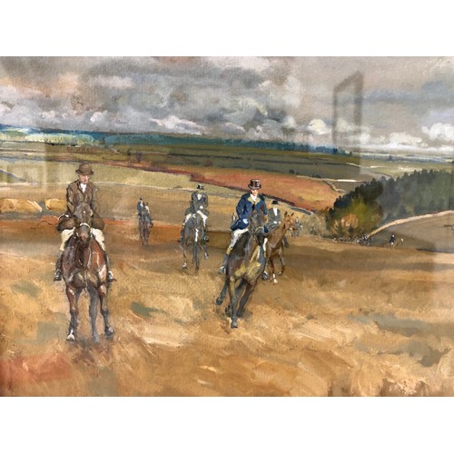 78 - Michael Lyne (1912-1989) Two Original Gouache Paintings of The Beaufort Hunt to Include: 'Beaufort a... 