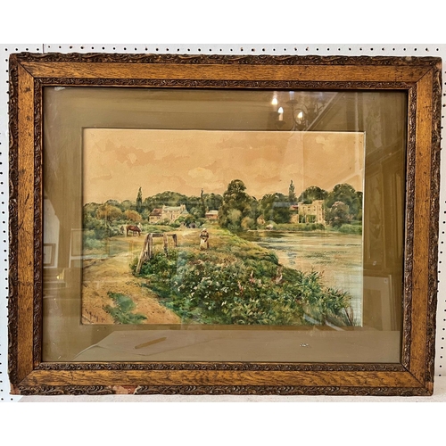 16 - Walter J. Morby (1860-1911) - 'Halliford' (1890), watercolour on paper, signed, titled and dated low... 