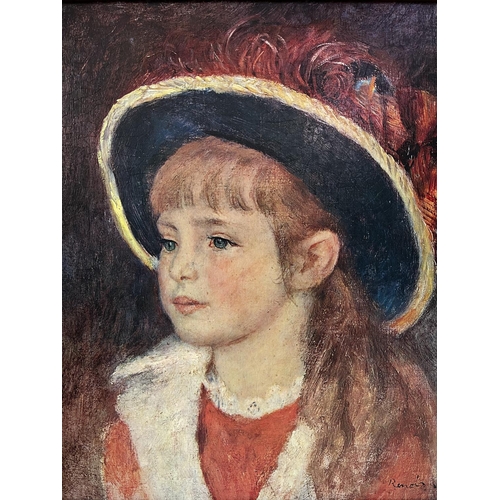 2 - After Pierre-Auguste Renoir (1841-1919) - 'Portrait of a Young Girl in a Blue Hat', 20th century ole... 