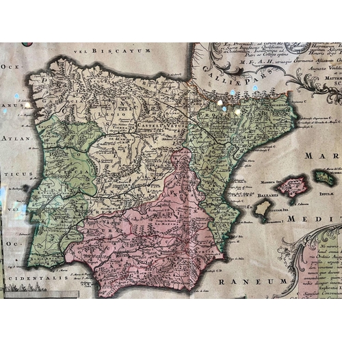 13 - Georg Matthaus Seutter (1678-1757) - Spain and Portugal Map, 'Hispania Augustiniana', Augsburg, appr... 