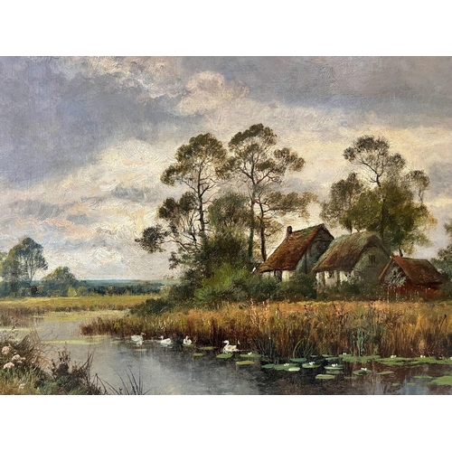 27 - Louis Edgar Clark (19th/Early 20th Century) - Pair of Countryside River Scenes, oil on canvas, both ... 