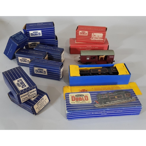 290 - 1950's/60's Hornby Dublo boxed locomotive and 10 items of rolling stock including EDL17 0-6-2 Tank L... 