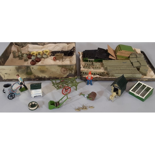 288 - Britains Miniature Garden collection including a variety  of trees, flowers, walling, flower beds, o... 