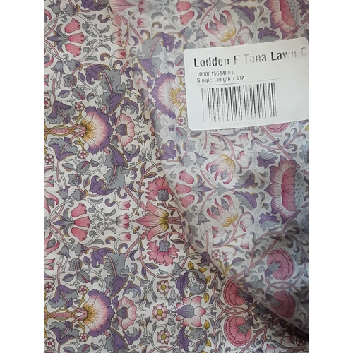 1569 - Boxful of good quality unused lengths of printed cotton including 2m Lodden Tana lawn, 2m 'Strawberr... 