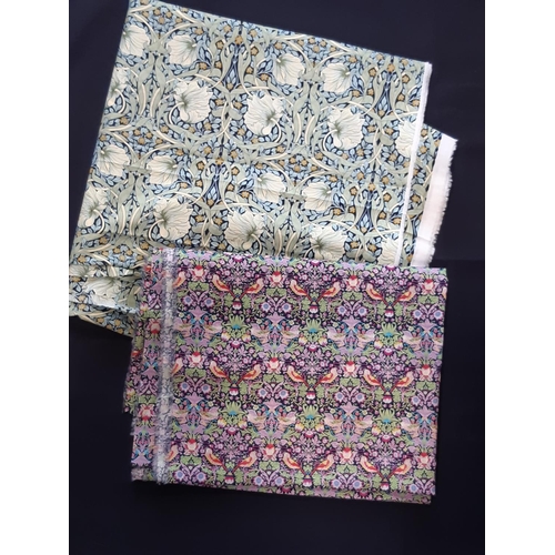 1569 - Boxful of good quality unused lengths of printed cotton including 2m Lodden Tana lawn, 2m 'Strawberr... 