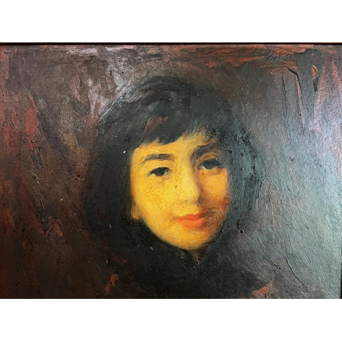 38 - Portrait of a Woman, (French School, 19th/20th Century) - oil on masonite, monogrammed indistinctly ... 