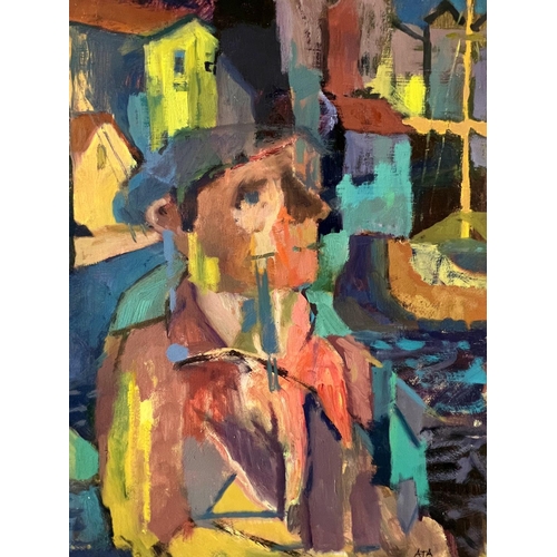 70 - Alice J. Adams (Contemporary) - Two Paintings to Include: 'Gloucester Man', oil on board 34.5 x 44 c... 