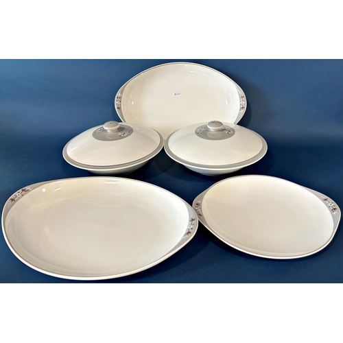 1016 - A large collection of Royal Doulton Frost Pine pattern dinnerware comprising dinner plates, side pla... 