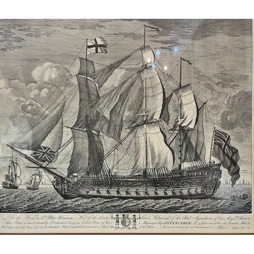 100 - After J. Boydell - Four prints of 18th century engravings of The Battle of Cape Finisterre, depictin... 