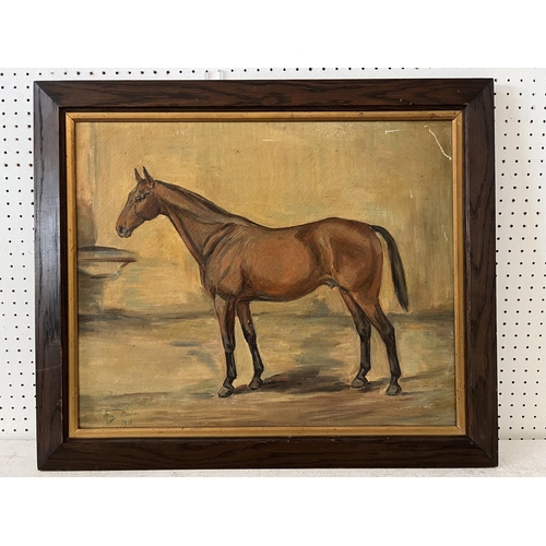 85 - Alice Mary Burton (1893-1968) - Horse in Stable (1935), oil on canvas, signed and dated lower left, ... 