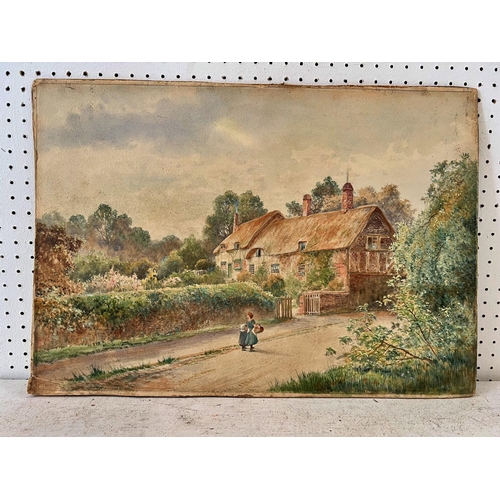 94 - Two 19th-20th Century Paintings to Include: 'Ann Hathaways Cottage, Stratford-on-Avon', watercolour,... 