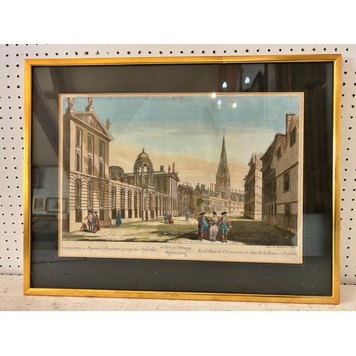 98 - Three Framed Prints to Include: 'Vue d'Optique 63. Universitatis ac Reginae Collegiorum prospectus O... 