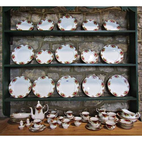 1001 - A collection of Royal Albert Old Country Roses pattern table and dinner wares to include coffee pot,... 