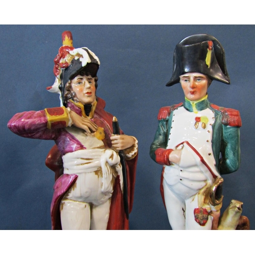 1011 - A collection of fourteen Napoleonic figures in military costume, 30cm tall approx