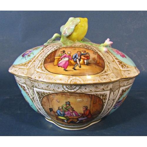 1017 - A collection porcelain ceramics to include a Dresden decorative lidded tureen (af stapled) with all ... 