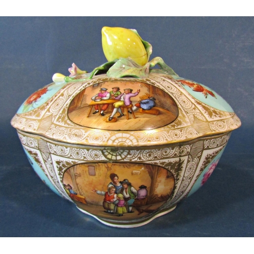 1017 - A collection porcelain ceramics to include a Dresden decorative lidded tureen (af stapled) with all ... 