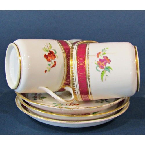 1032 - A collection of Crown Ducal decorative cabinet coffee cans and saucers in various bright colours wit... 