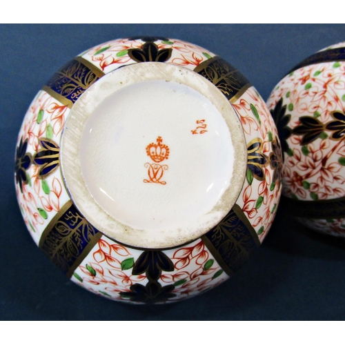 1036 - A pair of Royal Crown Derby Imari pattern vases, 16cm tall approx, together with collection of Royal... 