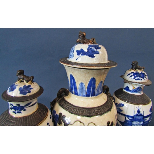 1051 - Eleven Chinese 18th/19th century and later blue and white porcelain jars, pots and vases to include:... 