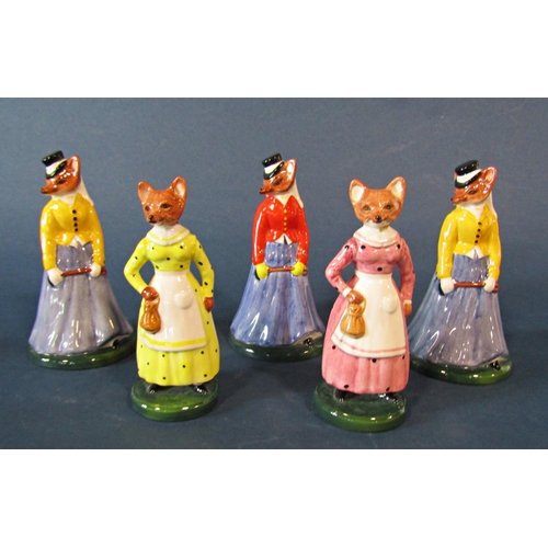 1064 - A collection of hunting related figurines including Grays' china by Peggy Alexander, mainly foxes in... 