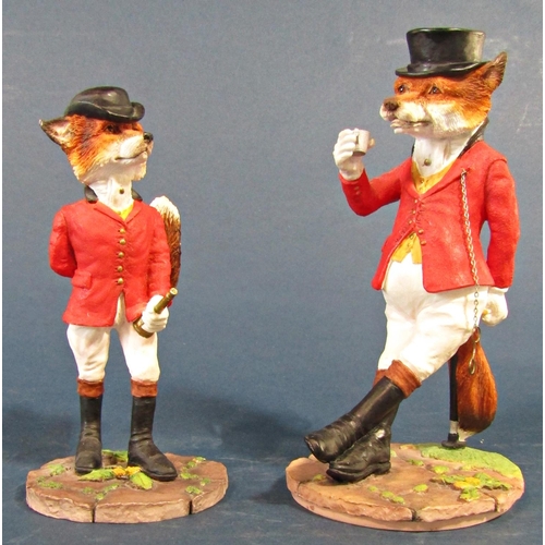 1074 - Three resin figures Border Fine Art mainly fox hunting related, character jug, etc