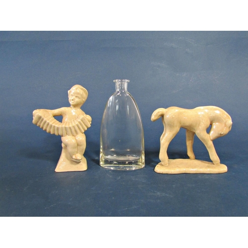 1076 - A collection of 1950s pottery jugs and vases, together with a number of figures, etc