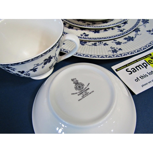 1090 - A collection of Doulton York Town teawares in a blue and white colourway, a further collection of Ro... 