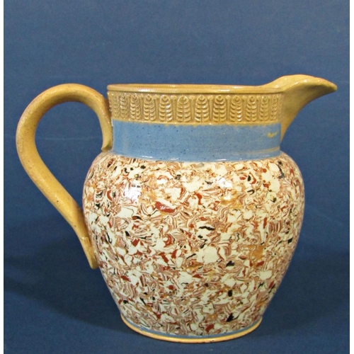 1092 - A collection of Studio ware and other pieces including a Victorian marbled effect jug, chamber stick... 