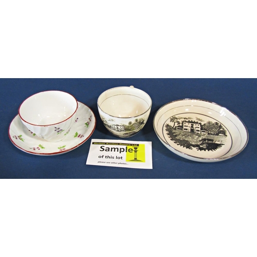 1105 - A collection of 19th century transferware, a number of Newhall tea bowls and saucers, etc