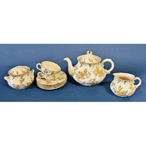 1117 - Bavarian tea wares including tea & coffee pots, cups & plates with floral decoration together with a... 