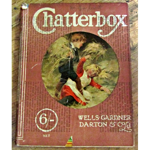 172 - Five volumes of Chatterbox, c.1914-18, four with dust wrappers, together with a Victorian family bib... 