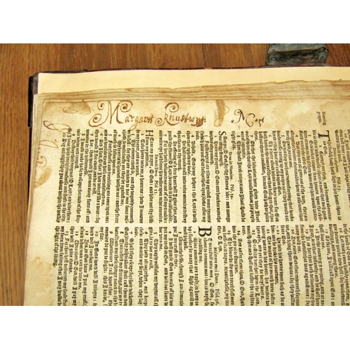 201 - 17th century bible printed by Robert Barker 1613 being a He/She edition, see Ruth Chapter Three, Ver... 