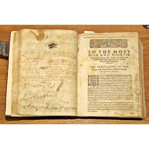 201 - 17th century bible printed by Robert Barker 1613 being a He/She edition, see Ruth Chapter Three, Ver... 