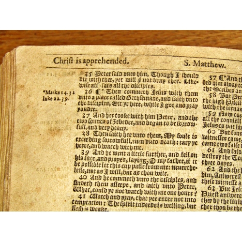 201 - 17th century bible printed by Robert Barker 1613 being a He/She edition, see Ruth Chapter Three, Ver... 