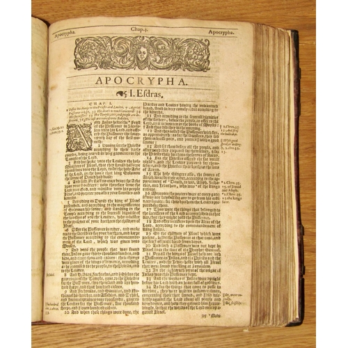 201 - 17th century bible printed by Robert Barker 1613 being a He/She edition, see Ruth Chapter Three, Ver... 