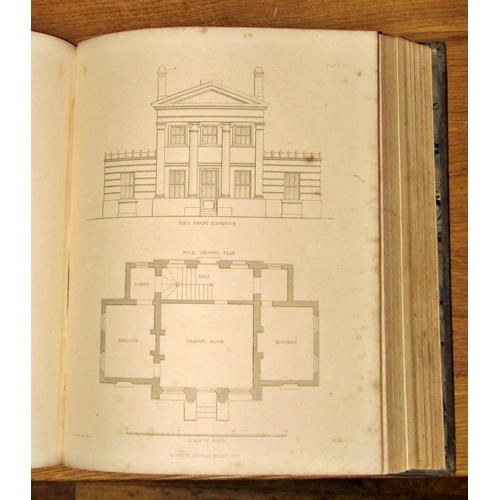 202 - Practical Masonry, Brick Laying and Plastering 1852, designs for cottage and villa architecture by S... 