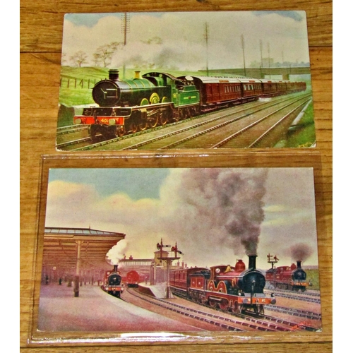 206 - A collection of approx 120 postcards to include railways and stations, virtually all steam related (... 