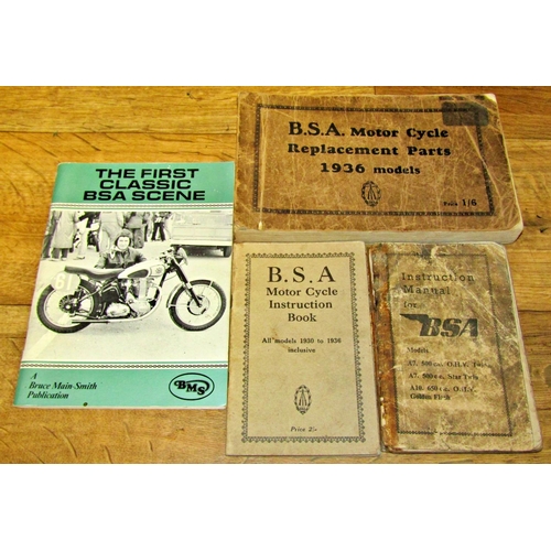 207 - BSA Motorcycle interest - A comprehensive collection of workshop manuals and replacement part catalo... 