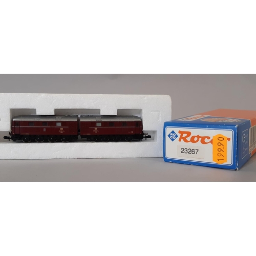 258 - 3 N gauge  locomotives including Class 288 Diesel by Roco, 2-8-2 locomotive 2540 and tender by Arnol... 