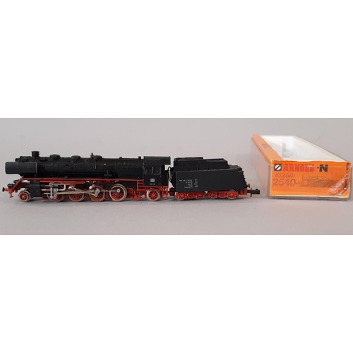 258 - 3 N gauge  locomotives including Class 288 Diesel by Roco, 2-8-2 locomotive 2540 and tender by Arnol... 