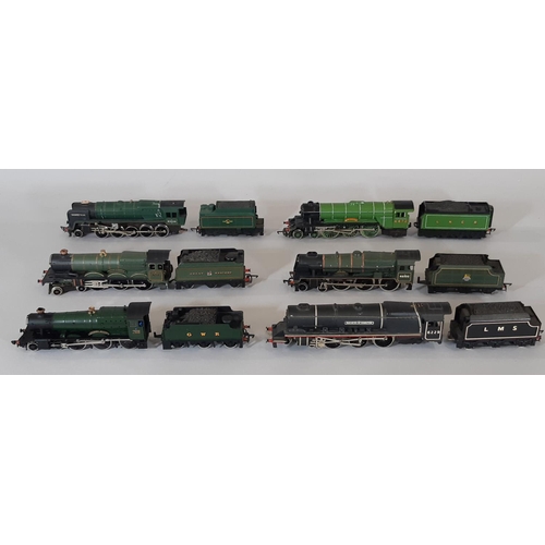 273 - Six OO gauge locomotives and tender including Manor Class 4-6-0 7802 'Bradley Manor' in GWR Green by... 