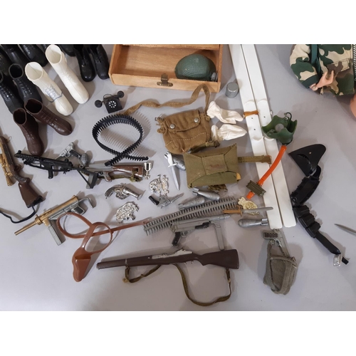 252 - Collection of Action Man clothing and accessories and an Action Man doll by Palitoy ©1964 (in pieces... 