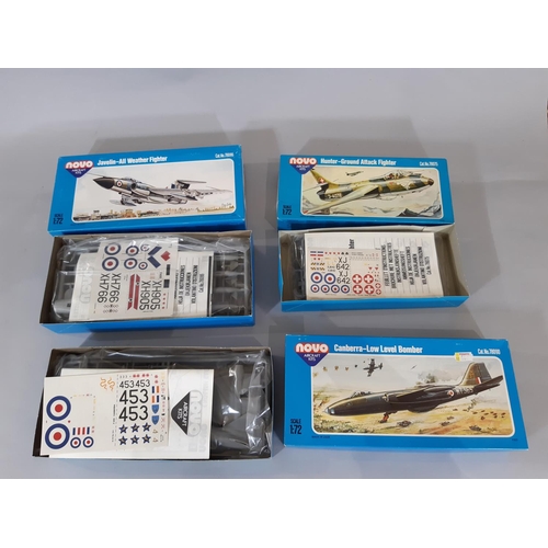 246 - 9 boxed model aircraft kits 1:72 scale including kits by Novo, Airfix, Frog and Project X. All un-st... 