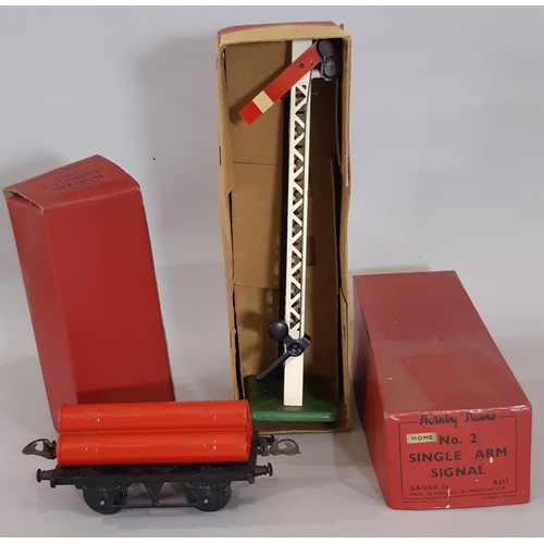 269 - 10 boxed Hornby railway station accessory and rolling stock models (O gauge) including Level Crossin... 